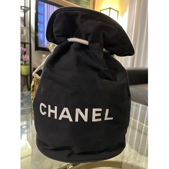 Chanel Canvas Drawstring Bucket Bag - Picture 1 of 15